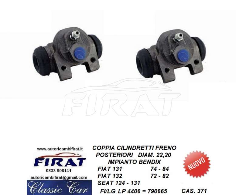 CILINDRETTI FRENO FIAT 131 - 132 POST. (4406)